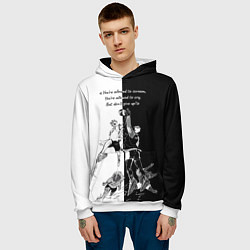 Толстовка-худи мужская Хината и мяч - аниме волейбол, цвет: 3D-белый — фото 2