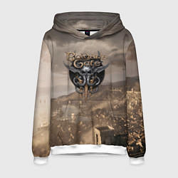 Толстовка-худи мужская Baldurs Gate 3 Logo, цвет: 3D-белый