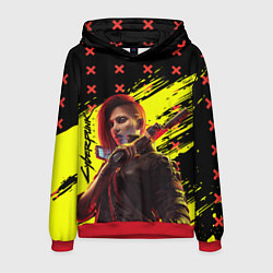 Толстовка-худи мужская Cyberpunk 2077 Phantom Liberty, цвет: 3D-красный