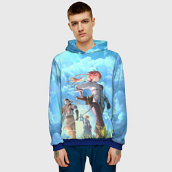 Толстовка-худи мужская Реинкарнация безработного - персонажи, цвет: 3D-синий — фото 2