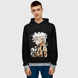 Толстовка-худи мужская Luffy Gear 5 Луффи, цвет: 3D-меланж — фото 2