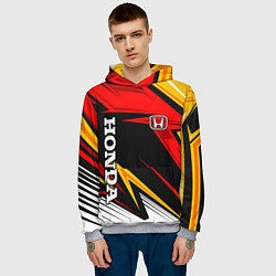 Толстовка-худи мужская Honda - красный и оранжевый, цвет: 3D-меланж — фото 2