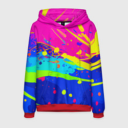 Толстовка-худи мужская Красочная абстрактная композиция, цвет: 3D-красный