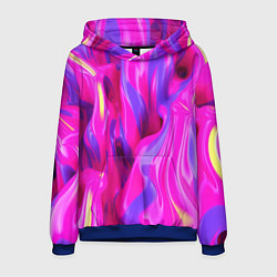 Толстовка-худи мужская Pink blue texture, цвет: 3D-синий
