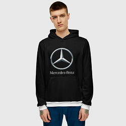 Толстовка-худи мужская Mercedes-benz sport auto, цвет: 3D-белый — фото 2