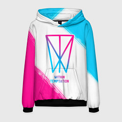 Толстовка-худи мужская Within Temptation neon gradient style, цвет: 3D-черный