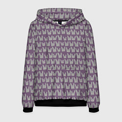 Толстовка-худи мужская Спящие зайки, цвет: 3D-черный