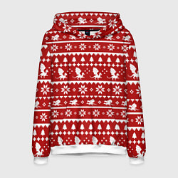 Толстовка-худи мужская Dragon year pattern, цвет: 3D-белый