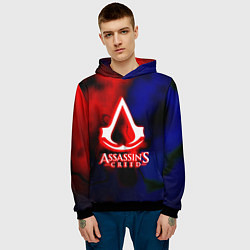 Толстовка-худи мужская Assassins Creed fire, цвет: 3D-черный — фото 2