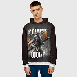 Толстовка-худи мужская Powerwolf: werewolf, цвет: 3D-белый — фото 2