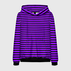 Толстовка-худи мужская Фиолетовый в чёрную полоску, цвет: 3D-черный
