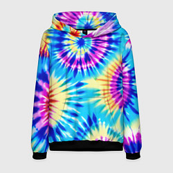 Толстовка-худи мужская Красочная композиция - тай-дай, цвет: 3D-черный