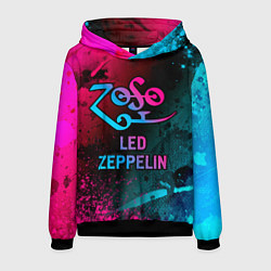 Толстовка-худи мужская Led Zeppelin - neon gradient, цвет: 3D-черный