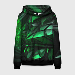 Толстовка-худи мужская Green abstract, цвет: 3D-черный