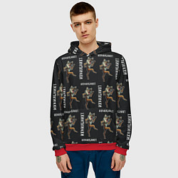 Толстовка-худи мужская Их виль нихт танцующий волк ауф, цвет: 3D-красный — фото 2