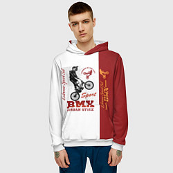 Толстовка-худи мужская BMX urban style, цвет: 3D-белый — фото 2