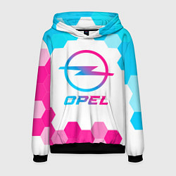 Толстовка-худи мужская Opel neon gradient style, цвет: 3D-черный