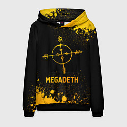 Толстовка-худи мужская Megadeth - gold gradient, цвет: 3D-черный