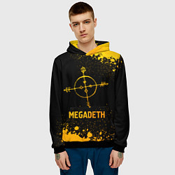 Толстовка-худи мужская Megadeth - gold gradient, цвет: 3D-черный — фото 2