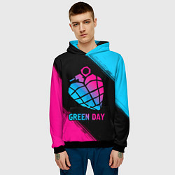 Толстовка-худи мужская Green Day - neon gradient, цвет: 3D-черный — фото 2