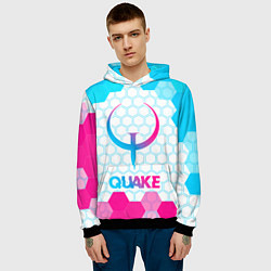 Толстовка-худи мужская Quake neon gradient style, цвет: 3D-черный — фото 2