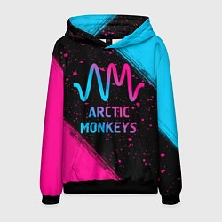 Толстовка-худи мужская Arctic Monkeys - neon gradient, цвет: 3D-черный