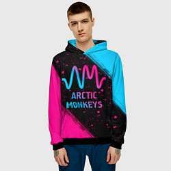 Толстовка-худи мужская Arctic Monkeys - neon gradient, цвет: 3D-черный — фото 2