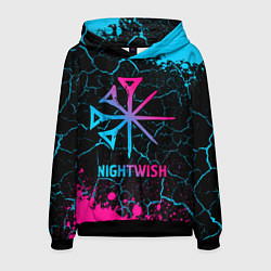 Толстовка-худи мужская Nightwish - neon gradient, цвет: 3D-черный