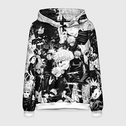 Толстовка-худи мужская Сатору Годжо - Магическая Битва, цвет: 3D-белый