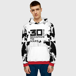Толстовка-худи мужская 30 Second to mars buterfly, цвет: 3D-красный — фото 2