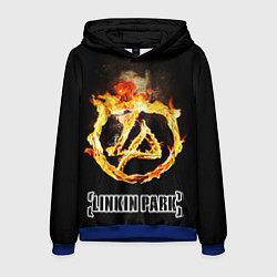 Толстовка-худи мужская Linkin Park - fire logo, цвет: 3D-синий