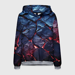 Толстовка-худи мужская Большие камни с разломами, цвет: 3D-меланж
