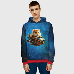 Толстовка-худи мужская Хомялёт, цвет: 3D-красный — фото 2