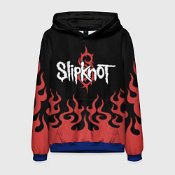 Толстовка-худи мужская Slipknot в огне, цвет: 3D-синий