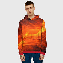 Толстовка-худи мужская Яркий огонь, цвет: 3D-красный — фото 2