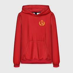 Толстовка-худи мужская СССР Герб со звездой, цвет: 3D-красный