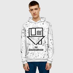 Толстовка-худи мужская The Neighbourhood glitch на светлом фоне, цвет: 3D-белый — фото 2