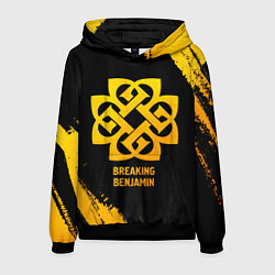 Толстовка-худи мужская Breaking Benjamin - gold gradient, цвет: 3D-черный