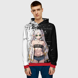 Толстовка-худи мужская Фрирен в современном времени, цвет: 3D-красный — фото 2