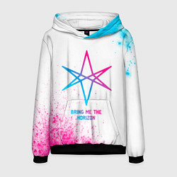 Толстовка-худи мужская Bring Me the Horizon neon gradient style, цвет: 3D-черный