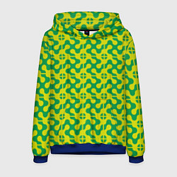 Толстовка-худи мужская Паттерн из трансформированных геометрических фигур, цвет: 3D-синий