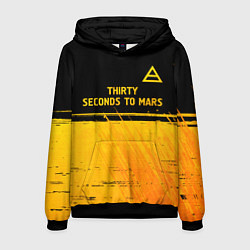 Толстовка-худи мужская Thirty Seconds to Mars - gold gradient посередине, цвет: 3D-черный