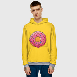 Толстовка-худи мужская Пончик Гомера, цвет: 3D-меланж — фото 2