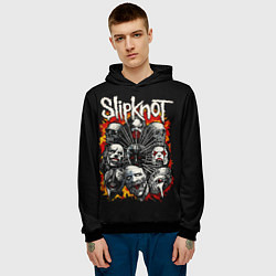 Толстовка-худи мужская Slipknot метал-группа, цвет: 3D-черный — фото 2