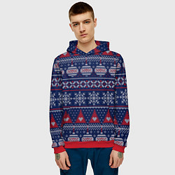 Толстовка-худи мужская New Years sweater, цвет: 3D-красный — фото 2