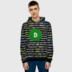 Толстовка-худи мужская Bitcoin сатоши, цвет: 3D-черный — фото 2