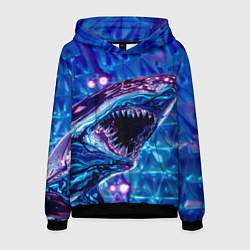 Толстовка-худи мужская Фиолетовая акула, цвет: 3D-черный