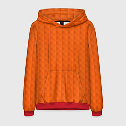 Толстовка-худи мужская Объёмные пирамиды сочный апельсиновый, цвет: 3D-красный