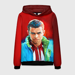 Толстовка-худи мужская Слово пацана в стиле аниме - мазки краски, цвет: 3D-черный