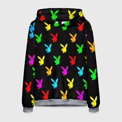 Толстовка-худи мужская Playboy pattern неон, цвет: 3D-меланж